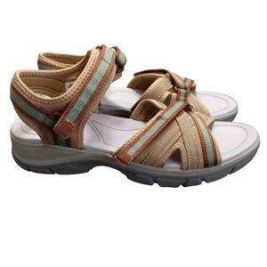 Lands End Women's All Weather Outdoor  Strappy Tan Sandals Size 8